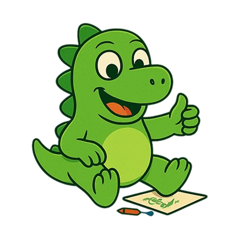 Dinosaurus Dino piirtää