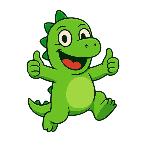Dinosaurus Dino peukut pystyssä